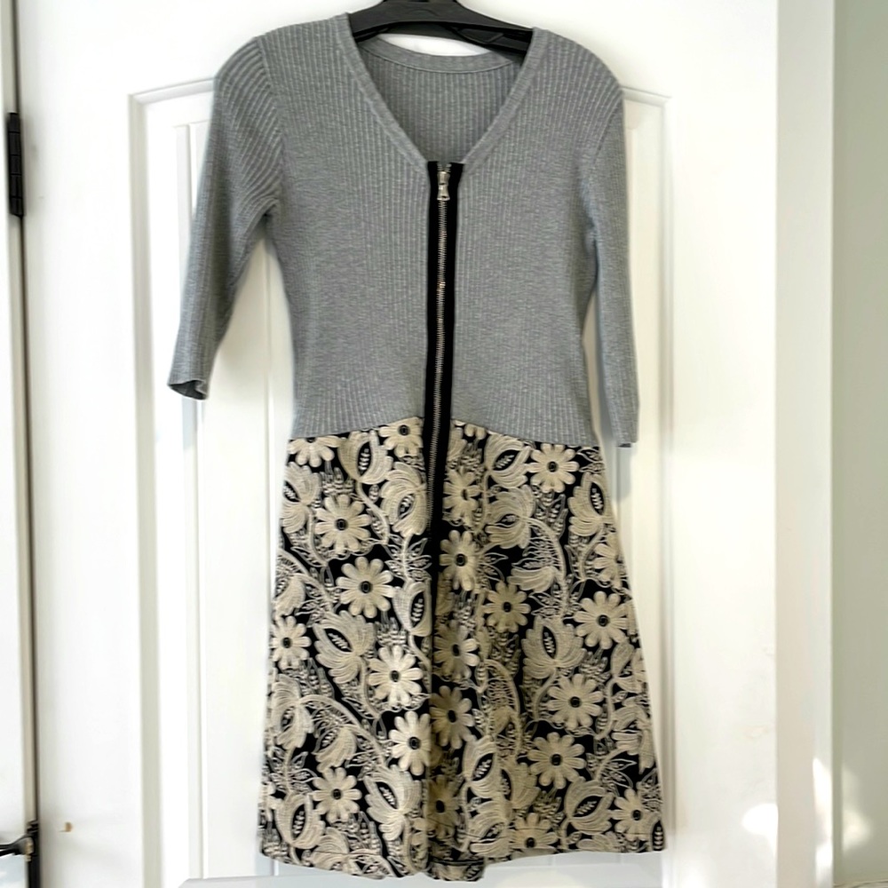 Grey embroidery dress